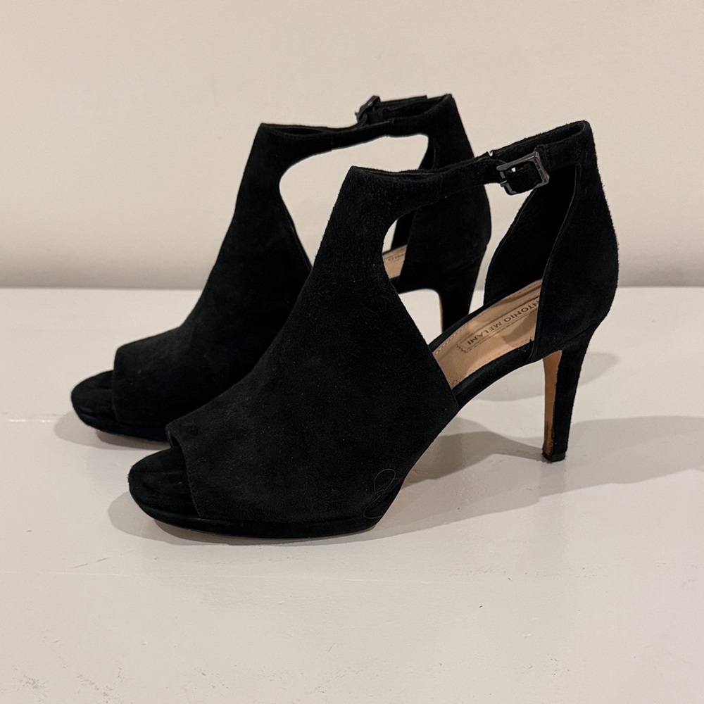 ANTONIO MELANI Black Suede Heels